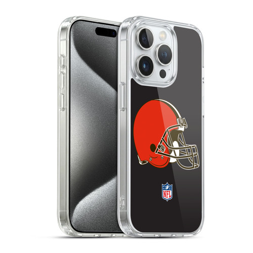 NFL Cleveland Browns Logo Plain Soft Gel Case for Apple iPhone 15 Pro & MagSafe