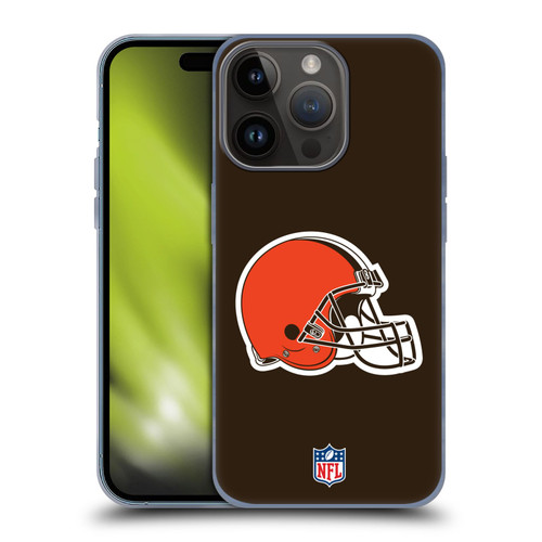 NFL Cleveland Browns Logo Plain Soft Gel Case for Apple iPhone 15 Pro