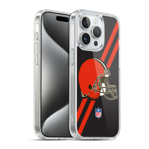 NFL Cleveland Browns Logo Stripes Soft Gel Case for Apple iPhone 15 Pro & MagSafe