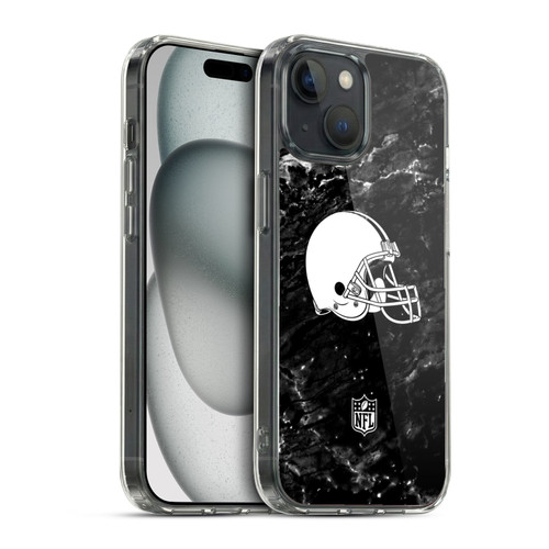 NFL Cleveland Browns Artwork Marble Soft Gel Case for Apple iPhone 15 & MagSafe