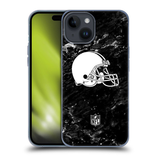 NFL Cleveland Browns Artwork Marble Soft Gel Case for Apple iPhone 15