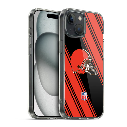 NFL Cleveland Browns Artwork Stripes Soft Gel Case for Apple iPhone 15 & MagSafe