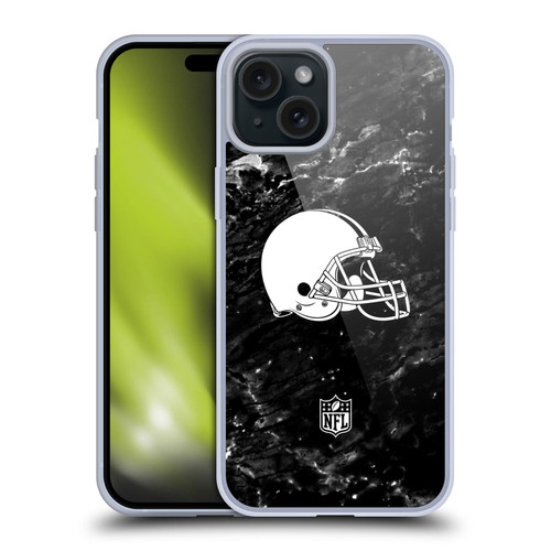 NFL Cleveland Browns Artwork Marble Soft Gel Case for Apple iPhone 15 Plus