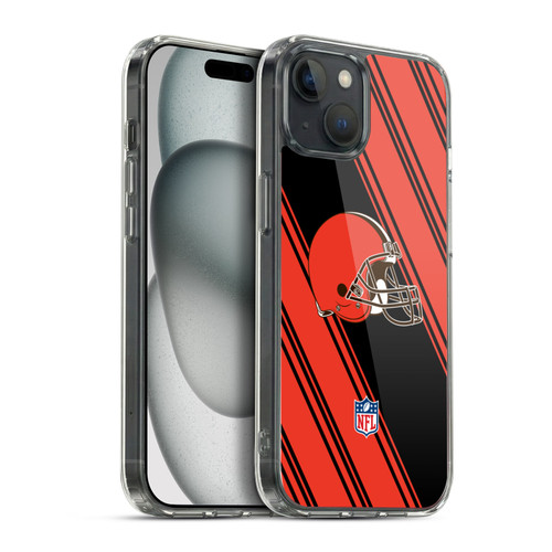 NFL Cleveland Browns Artwork Stripes Soft Gel Case for Apple iPhone 15 Plus & MagSafe
