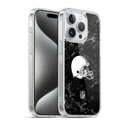 NFL Cleveland Browns Artwork Marble Soft Gel Case for Apple iPhone 15 Pro & MagSafe