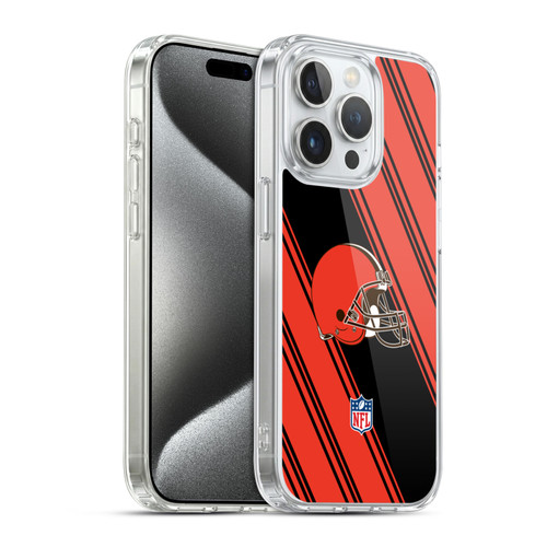 NFL Cleveland Browns Artwork Stripes Soft Gel Case for Apple iPhone 15 Pro & MagSafe
