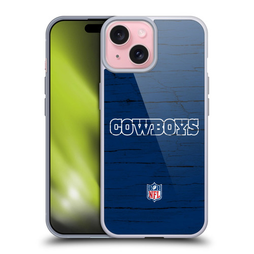 NFL Dallas Cowboys Logo Distressed Look Soft Gel Case for Apple iPhone 15
