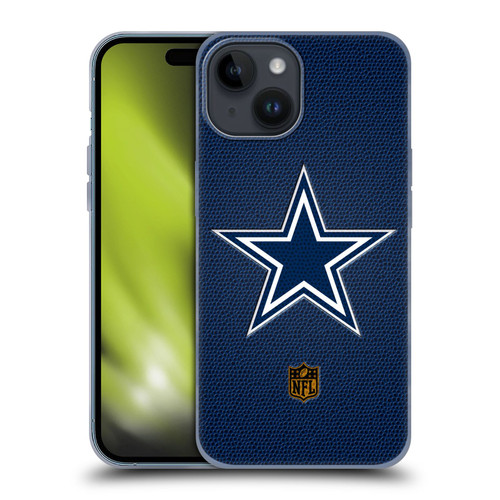 NFL Dallas Cowboys Logo Football Soft Gel Case for Apple iPhone 15