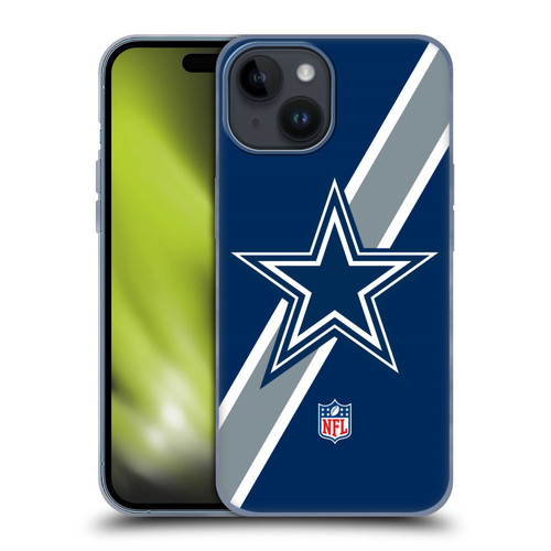 NFL Dallas Cowboys Logo Stripes Soft Gel Case for Apple iPhone 15