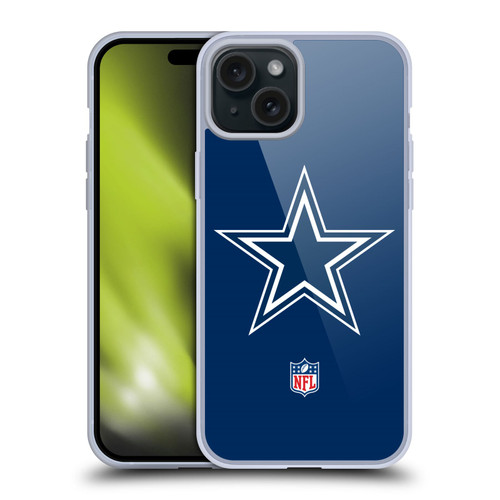 NFL Dallas Cowboys Logo Plain Soft Gel Case for Apple iPhone 15 Plus