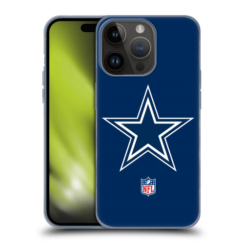 NFL Dallas Cowboys Logo Plain Soft Gel Case for Apple iPhone 15 Pro
