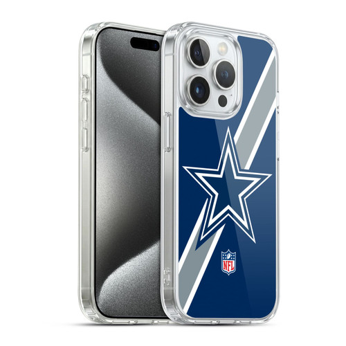 NFL Dallas Cowboys Logo Stripes Soft Gel Case for Apple iPhone 15 Pro