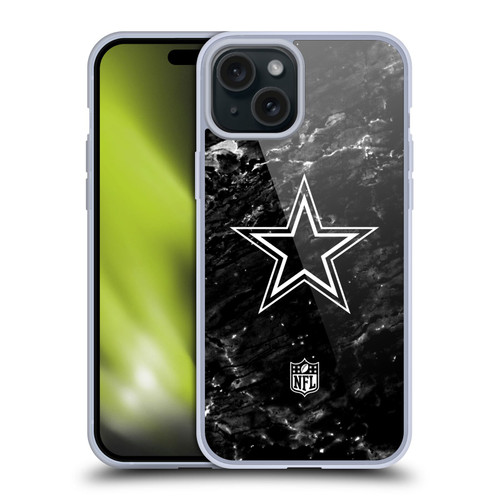 NFL Dallas Cowboys Artwork Marble Soft Gel Case for Apple iPhone 15 Plus
