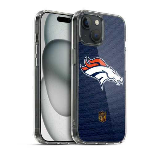 NFL Denver Broncos Logo Football Soft Gel Case for Apple iPhone 15