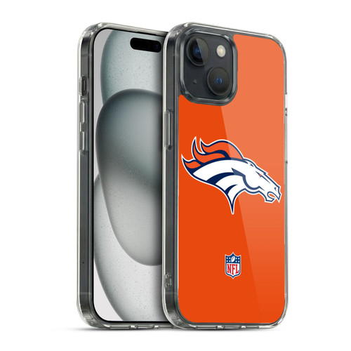NFL Denver Broncos Logo Plain Soft Gel Case for Apple iPhone 15