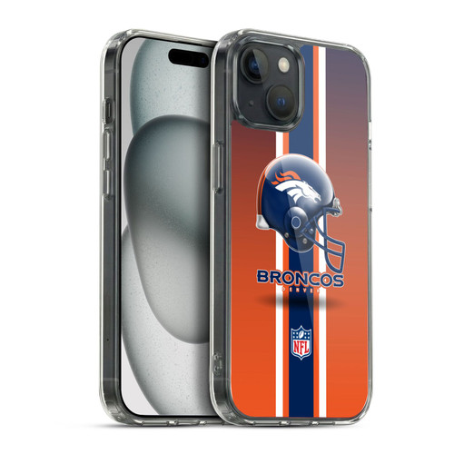 NFL Denver Broncos Logo Helmet Soft Gel Case for Apple iPhone 15 Plus