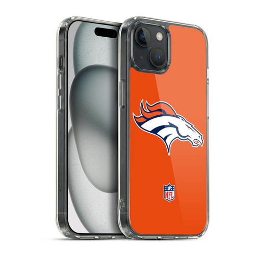 NFL Denver Broncos Logo Plain Soft Gel Case for Apple iPhone 15 Plus