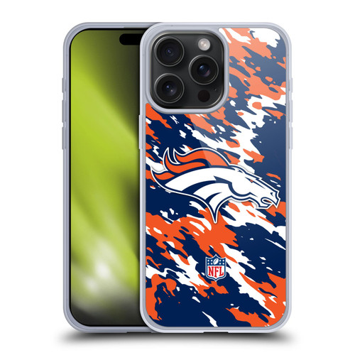 NFL Denver Broncos Logo Camou Soft Gel Case for Apple iPhone 15 Pro Max