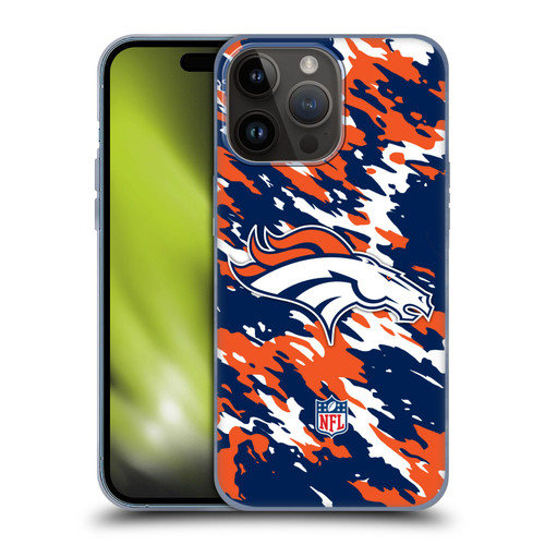 NFL Denver Broncos Logo Camou Soft Gel Case for Apple iPhone 15 Pro Max