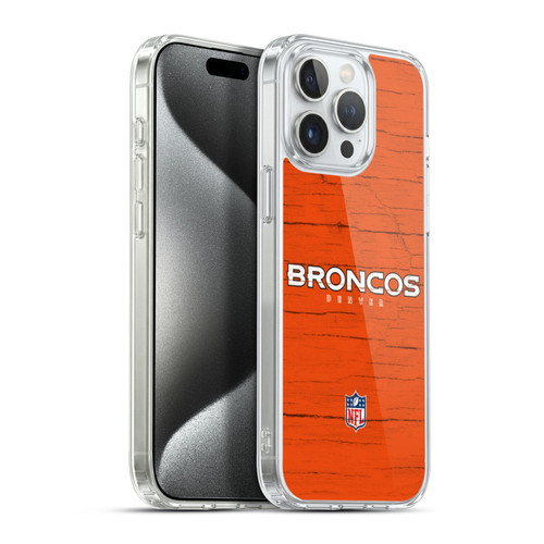 NFL Denver Broncos Logo Distressed Look Soft Gel Case for Apple iPhone 15 Pro Max