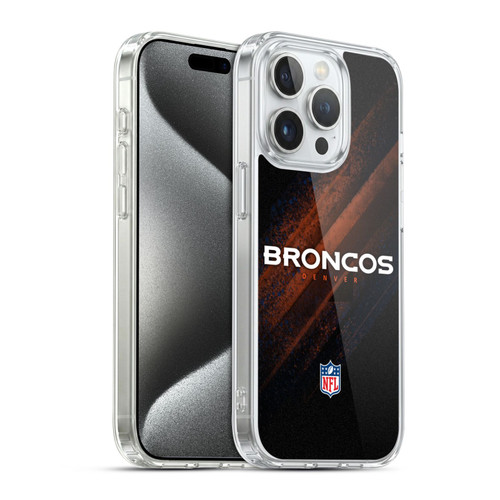NFL Denver Broncos Logo Blur Soft Gel Case for Apple iPhone 15 Pro