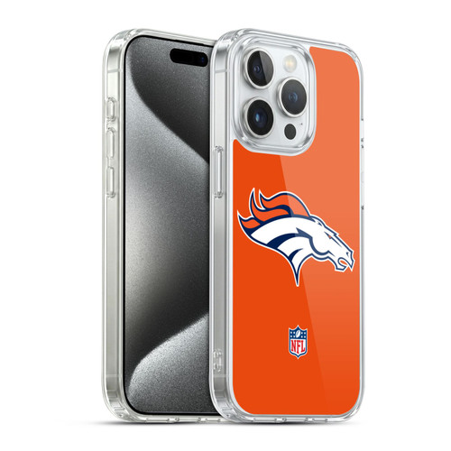 NFL Denver Broncos Logo Plain Soft Gel Case for Apple iPhone 15 Pro