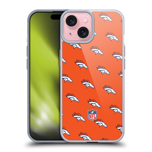 NFL Denver Broncos Artwork Patterns Soft Gel Case for Apple iPhone 15
