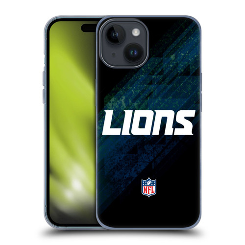 NFL Detroit Lions Logo Blur Soft Gel Case for Apple iPhone 15