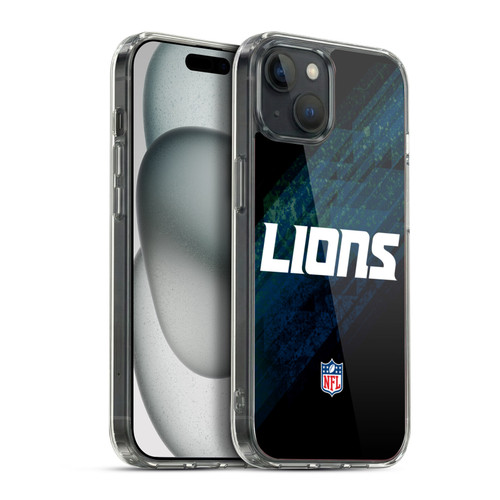 NFL Detroit Lions Logo Blur Soft Gel Case for Apple iPhone 15 Plus & MagSafe