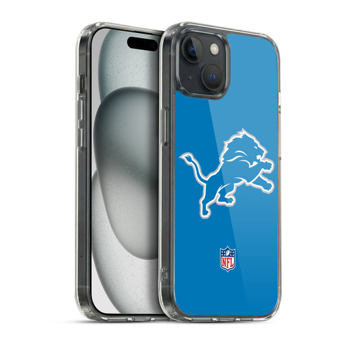NFL Detroit Lions Logo Plain Soft Gel Case for Apple iPhone 15 Plus & MagSafe