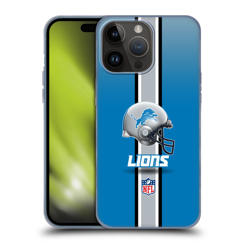 NFL Detroit Lions Logo Helmet Soft Gel Case for Apple iPhone 15 Pro Max