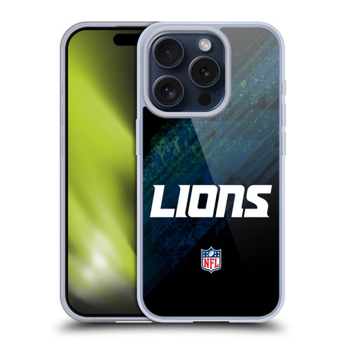 NFL Detroit Lions Logo Blur Soft Gel Case for Apple iPhone 15 Pro