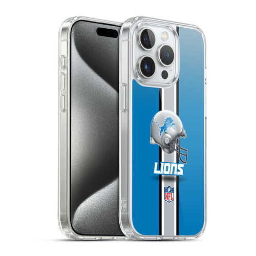 NFL Detroit Lions Logo Helmet Soft Gel Case for Apple iPhone 15 Pro & MagSafe