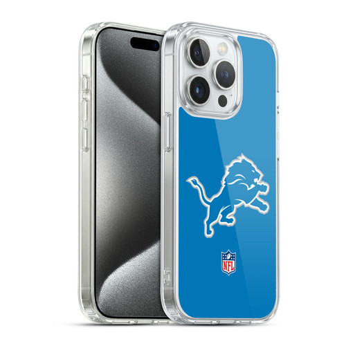 NFL Detroit Lions Logo Plain Soft Gel Case for Apple iPhone 15 Pro & MagSafe
