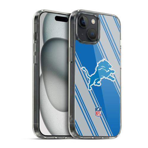 NFL Detroit Lions Artwork Stripes Soft Gel Case for Apple iPhone 15 & MagSafe