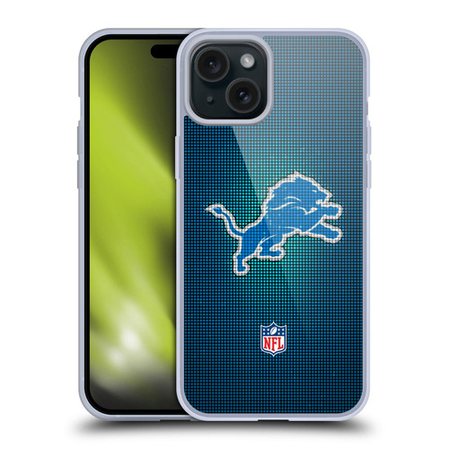 NFL Detroit Lions Artwork LED Soft Gel Case for Apple iPhone 15 Plus
