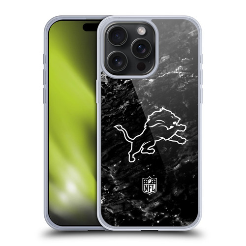 NFL Detroit Lions Artwork Marble Soft Gel Case for Apple iPhone 15 Pro Max