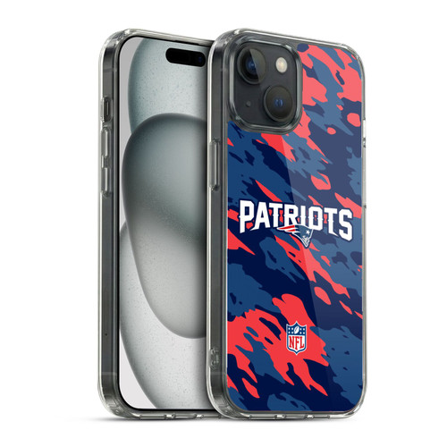 NFL New England Patriots Logo Camou Soft Gel Case for Apple iPhone 15