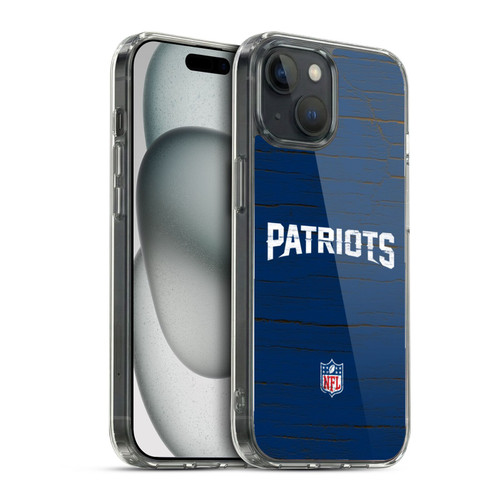 NFL New England Patriots Logo Distressed Look Soft Gel Case for Apple iPhone 15