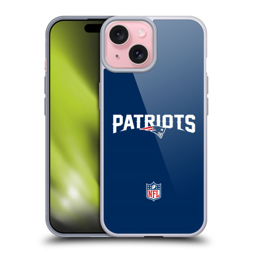 NFL New England Patriots Logo Plain Soft Gel Case for Apple iPhone 15