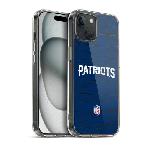 NFL New England Patriots Logo Distressed Look Soft Gel Case for Apple iPhone 15 Plus