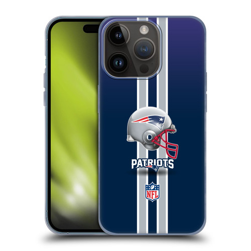 NFL New England Patriots Logo Helmet Soft Gel Case for Apple iPhone 15 Pro