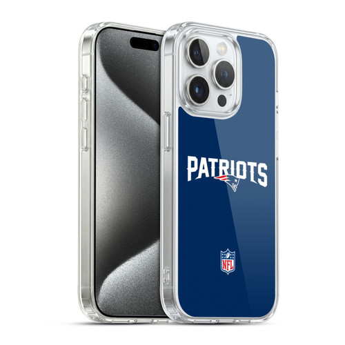 NFL New England Patriots Logo Plain Soft Gel Case for Apple iPhone 15 Pro