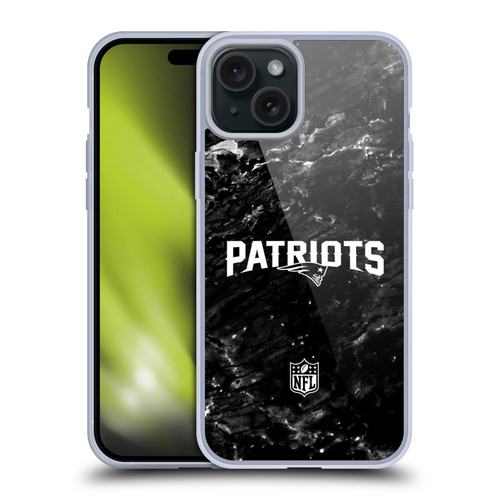 NFL New England Patriots Artwork Marble Soft Gel Case for Apple iPhone 15 Plus