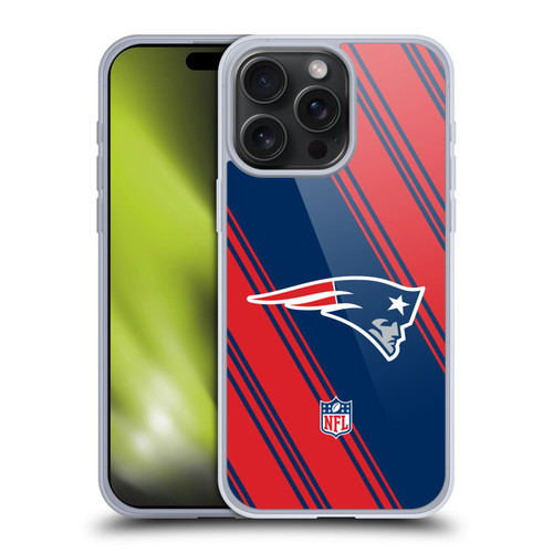 NFL New England Patriots Artwork Stripes Soft Gel Case for Apple iPhone 15 Pro Max