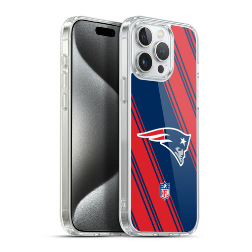 NFL New England Patriots Artwork Stripes Soft Gel Case for Apple iPhone 15 Pro Max