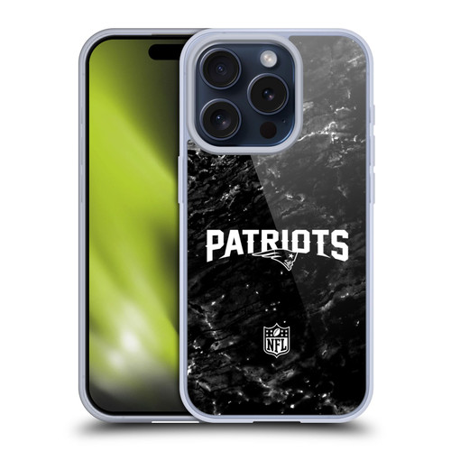 NFL New England Patriots Artwork Marble Soft Gel Case for Apple iPhone 15 Pro