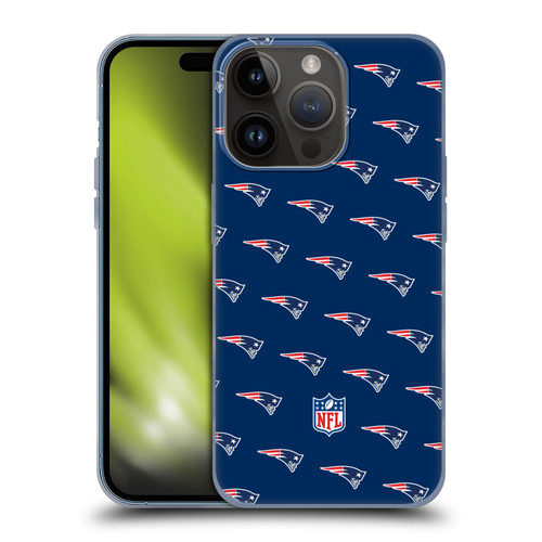 NFL New England Patriots Artwork Patterns Soft Gel Case for Apple iPhone 15 Pro