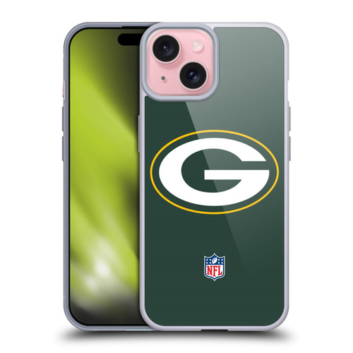 NFL Green Bay Packers Logo Plain Soft Gel Case for Apple iPhone 15 & MagSafe