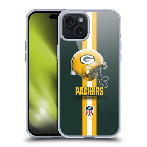 NFL Green Bay Packers Logo Helmet Soft Gel Case for Apple iPhone 15 Plus & MagSafe